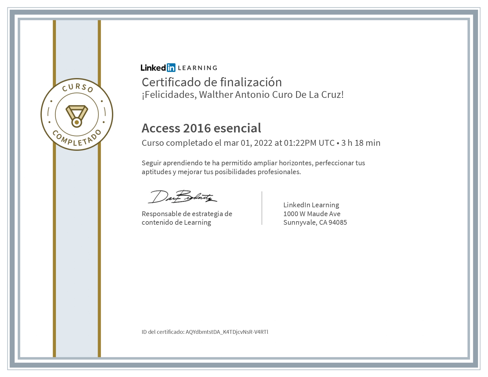 Certificado Access 2016 esencial