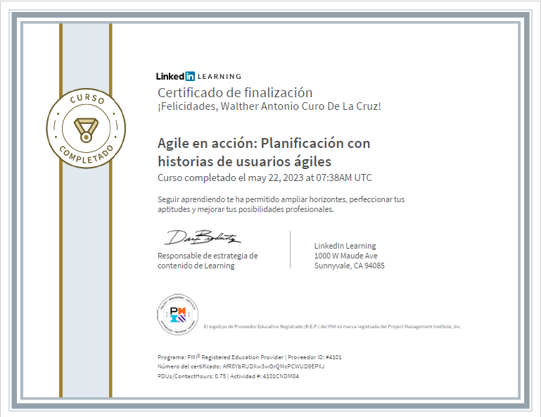Certificado Agile en acción Planificación con historias de usuarios ágiles