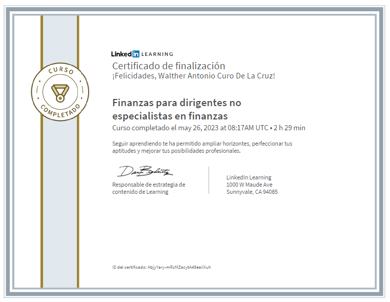 Certificado Finanzas para dirigentes no especialistas en finanzas