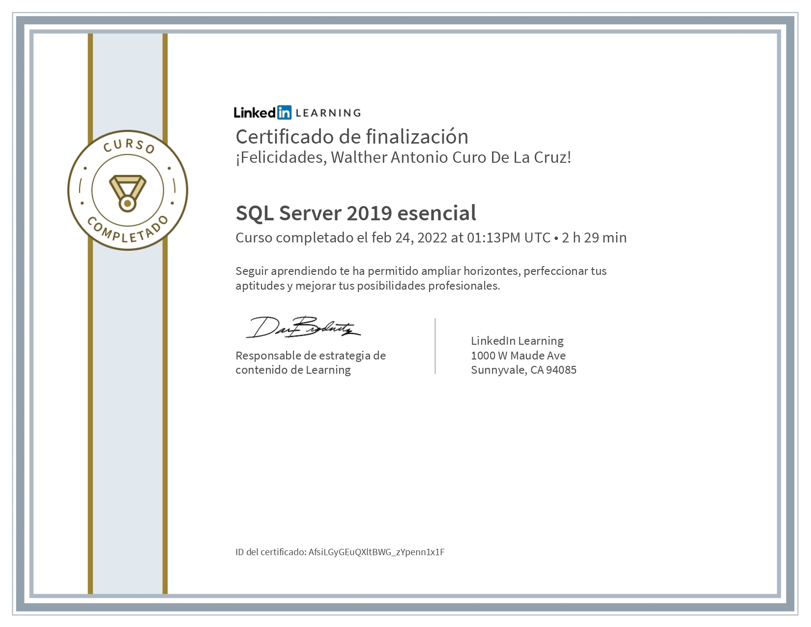 Certificado SQL Server 2019 esencial